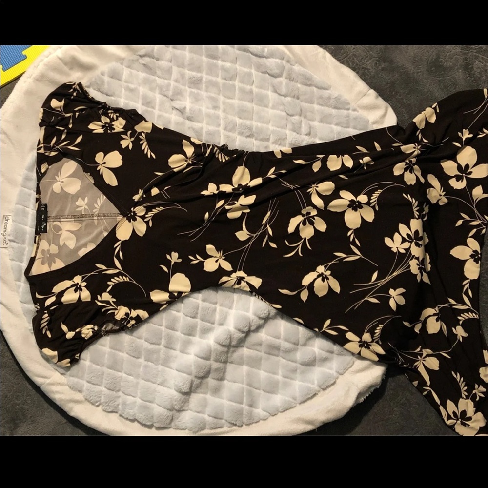 RUBY ROX FLORAL BROWN DRESS